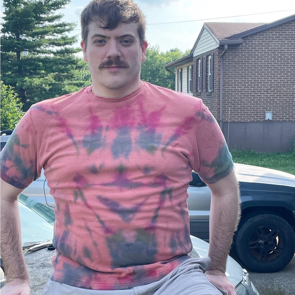 Pink and Green Tie-Dye Short Sleeve Tee